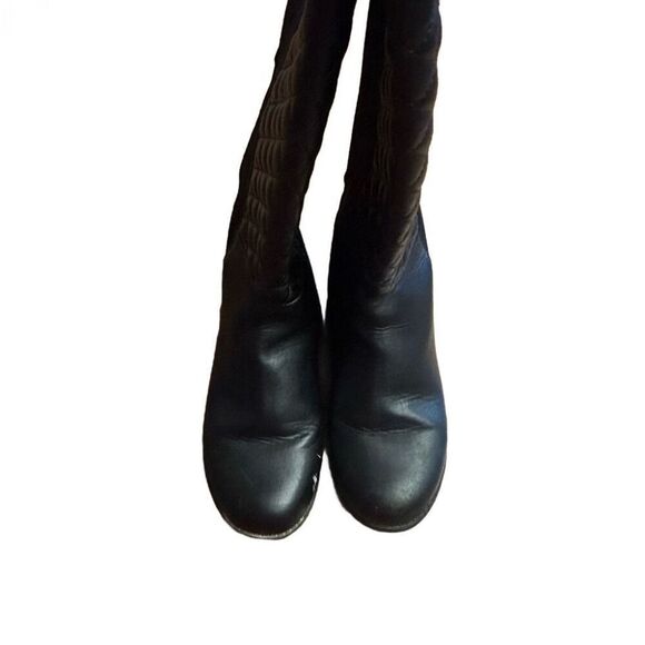 Michael Kors Black Quilted Vegan Leather Boots Sz 4 - Picture 2 of 5